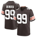Johmsee C.Browns #99 Julian Okwara Player Brown Home Game Stitched Jerseys