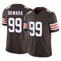 Johmsee C.Browns #99 Julian Okwara Player Brown Vapor F.U.S.E. Limited Home Game Stitched Jerseys