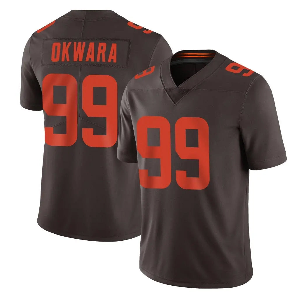 Johmsee C.Browns #99 Julian Okwara Player Browns Color Rush Limited Home Game Stitched Jerseys