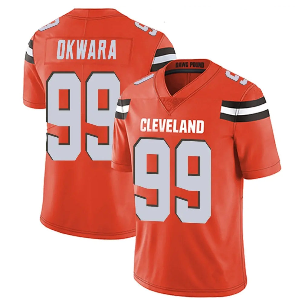 Johmsee C.Browns #99 Julian Okwara Player Orange Alternate Vapor Untouchable Limited Home Game Stitched Jerseys