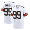 Johmsee C.Browns #99 Julian Okwara Player White Home Game Stitched Jerseys