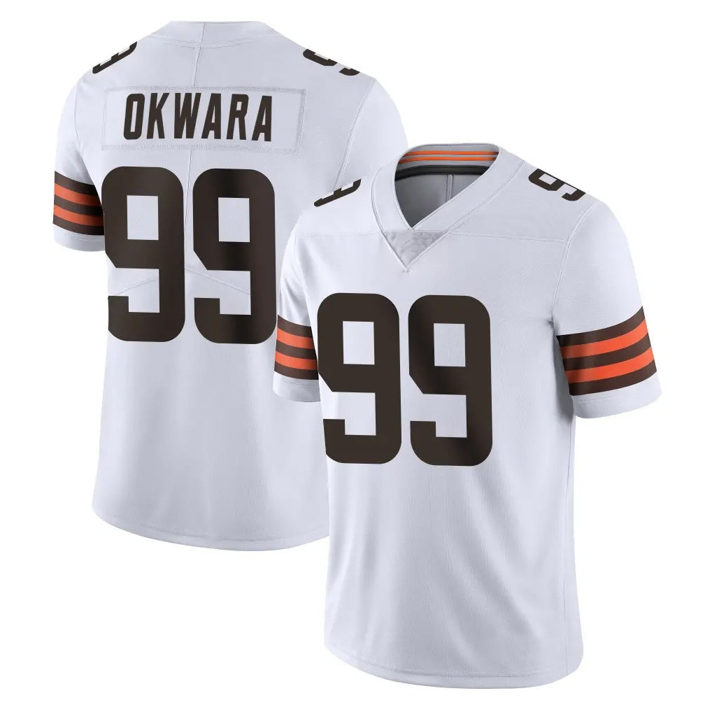 Johmsee C.Browns #99 Julian Okwara Player White Vapor Untouchable Limited Home Game Stitched Jerseys
