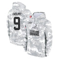 Johmsee C.Browns #9 Grant Delpit Player Arctic Camo Salute to Service Hoodies Limited Game Stitched Jerseys
