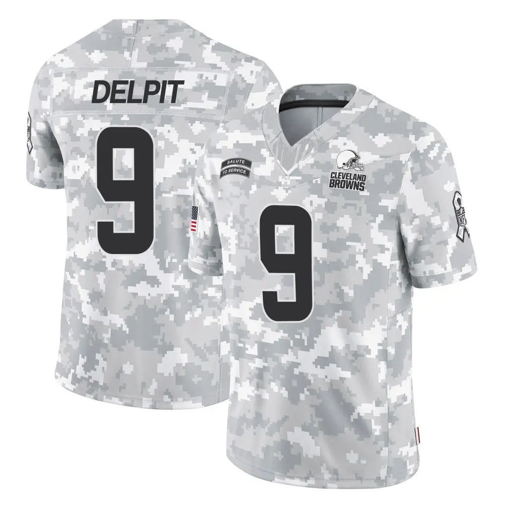 Johmsee C.Browns #9 Grant Delpit Player Arctic Camo Salute to Service Limited Home Game Stitched Jerseys