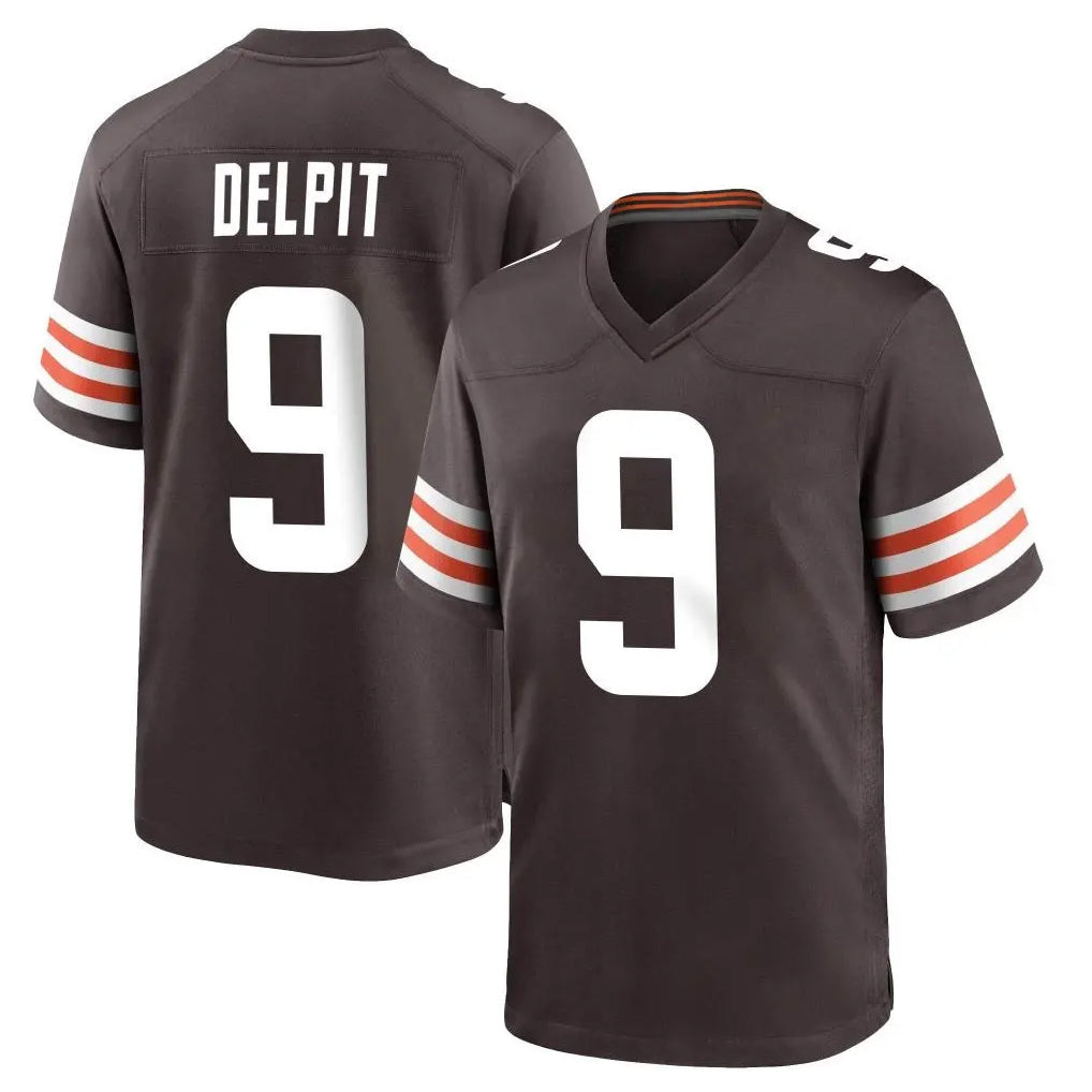 Johmsee C.Browns #9 Grant Delpit Player Brown Home Game Stitched Jerseys