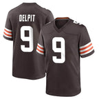 Johmsee C.Browns #9 Grant Delpit Player Brown Home Game Stitched Jerseys