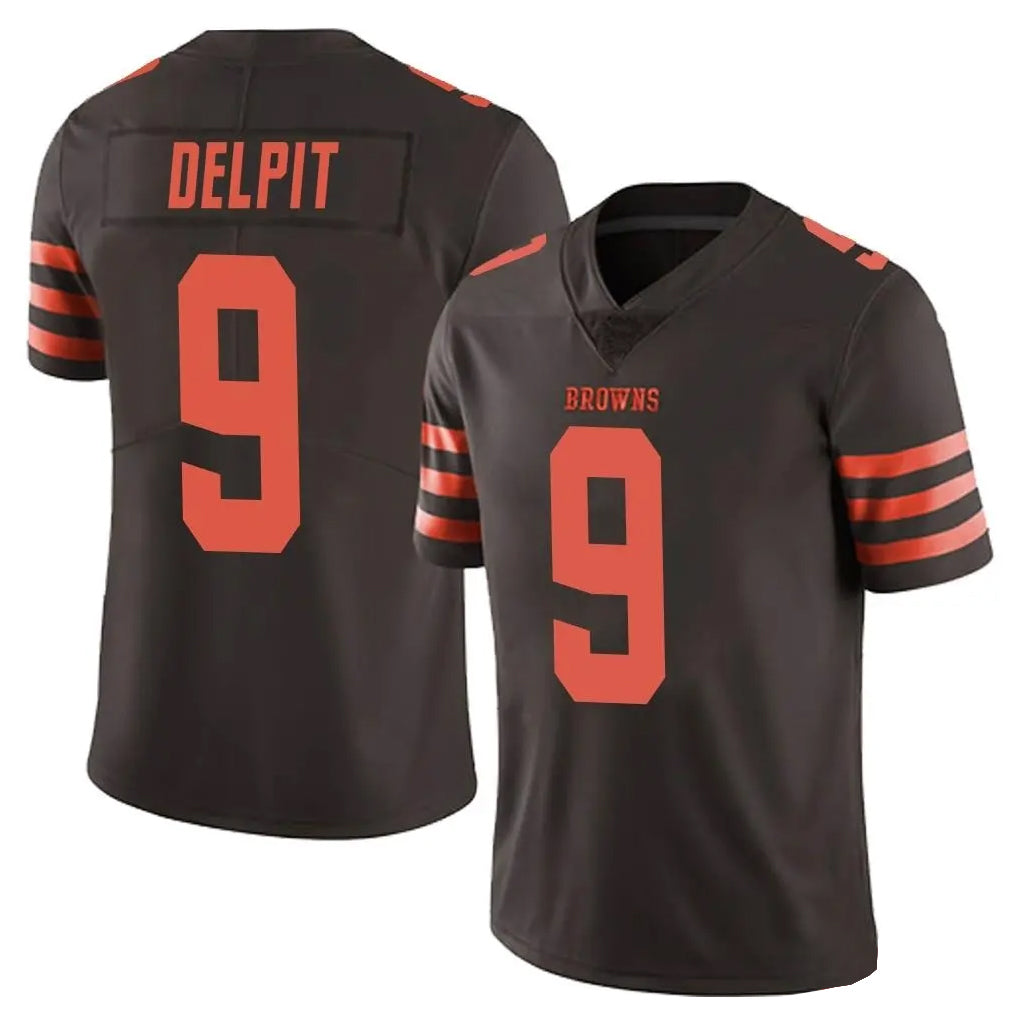 Johmsee C.Browns #9 Grant Delpit Player Browns Color Rush Limited Home Game Stitched Jerseys