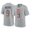 Johmsee C.Browns #9 Grant Delpit Player Gray Atmosphere Fashion Game Stitched Jerseys