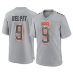 Johmsee C.Browns #9 Grant Delpit Player Gray Atmosphere Fashion Game Stitched Jerseys