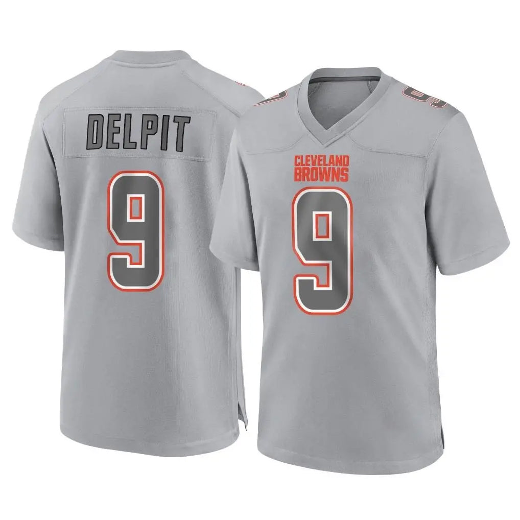 Johmsee C.Browns #9 Grant Delpit Player Gray Atmosphere Fashion Game Stitched Jerseys