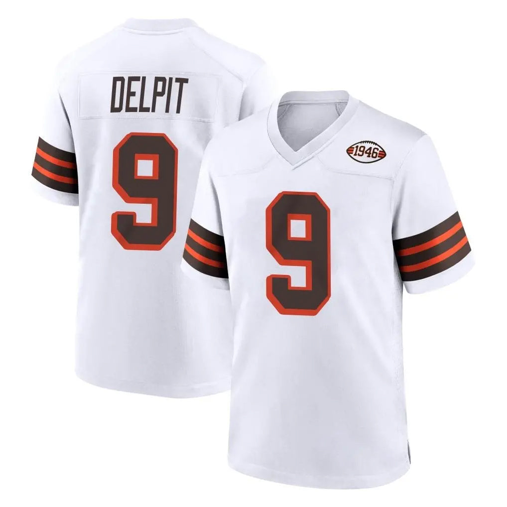Johmsee C.Browns #9 Grant Delpit Player White Alternate Home Game Stitched Jerseys