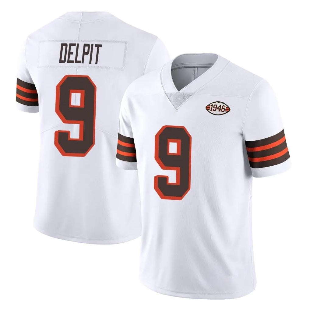 Johmsee C.Browns #9 Grant Delpit Player White Limited  Vapor 1946 Collection Alternate Game Stitched Jerseys