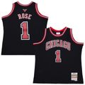Johmsee C.Bulls #1 Derrick Rose Mitchell & Ness Black Big & Tall 2010-11 Swingman Jerseys