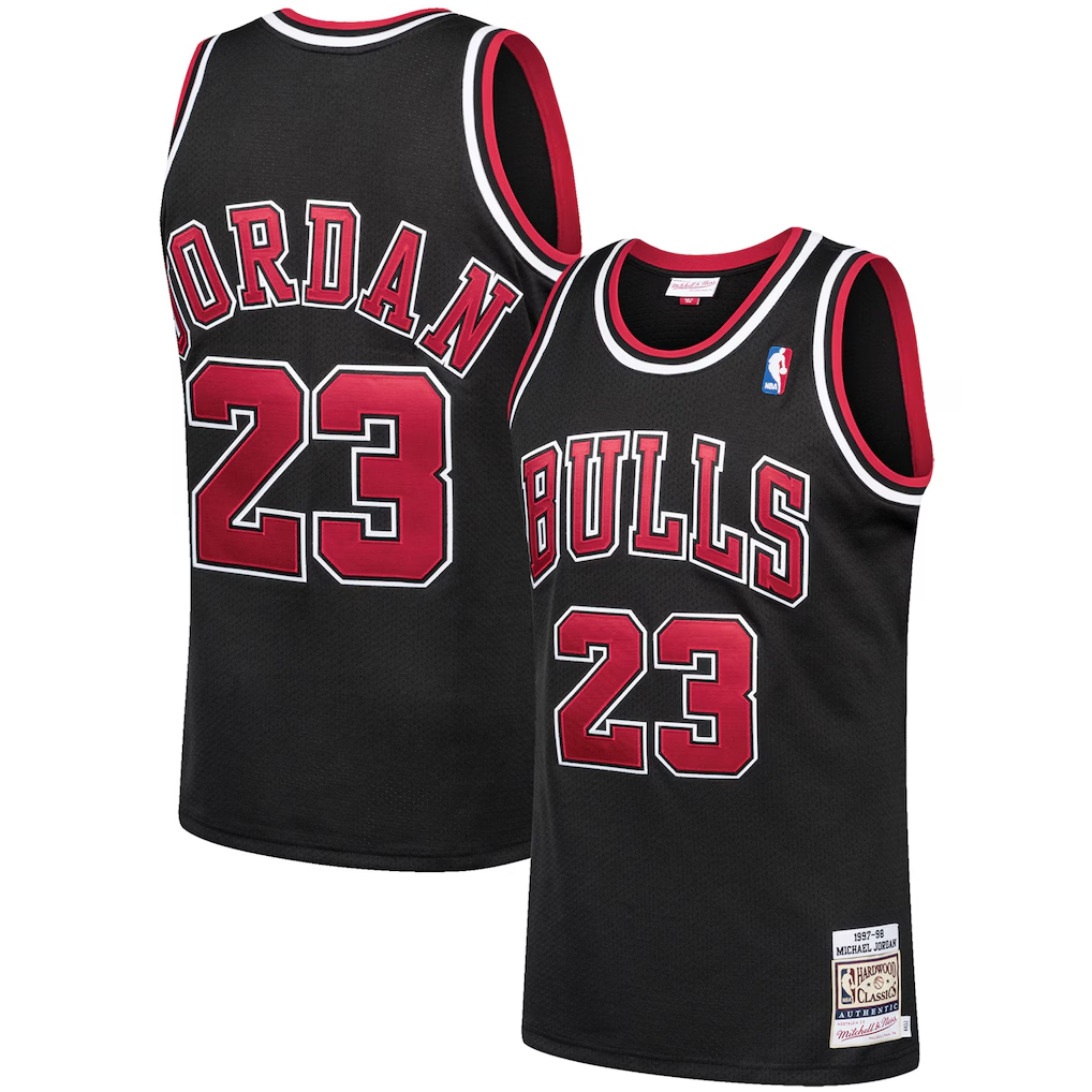 Johmsee C.Bulls #23 Michael Jordan Mitchell & Ness Black 1997-98 Hardwood Classics Authentic Jerseys