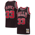 Johmsee C.Bulls #33 Scottie Pippen Mitchell & Ness Black Hardwood Classics Swingman Jerseys