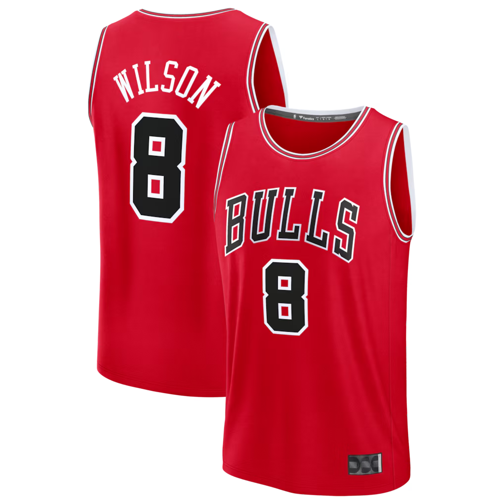 Johmsee C.Bulls #8 Caleb Wilson Red 2026 Draft First Round Pick Fast Break Jerseys - Icon Edition