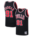 Johmsee C.Bulls #91 Dennis Rodman Mitchell & Ness Black 199798 Hardwood Classics Swingman Jerseys