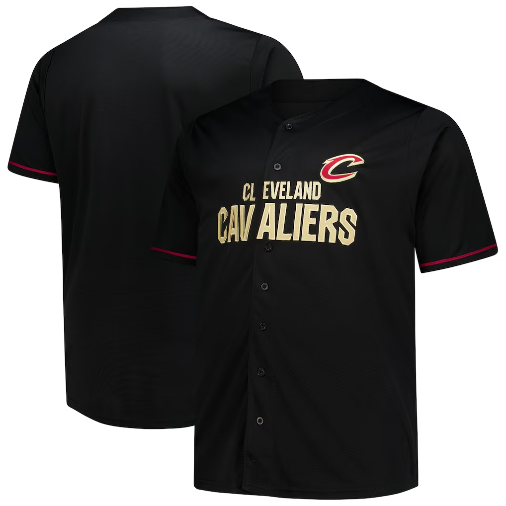 Johmsee C.Cavaliers Black Big & Tall Pop Full-Button Jerseys