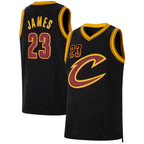 Johmsee C.Cavaliers #23 LeBron James Black Forever King Authentic Jerseys