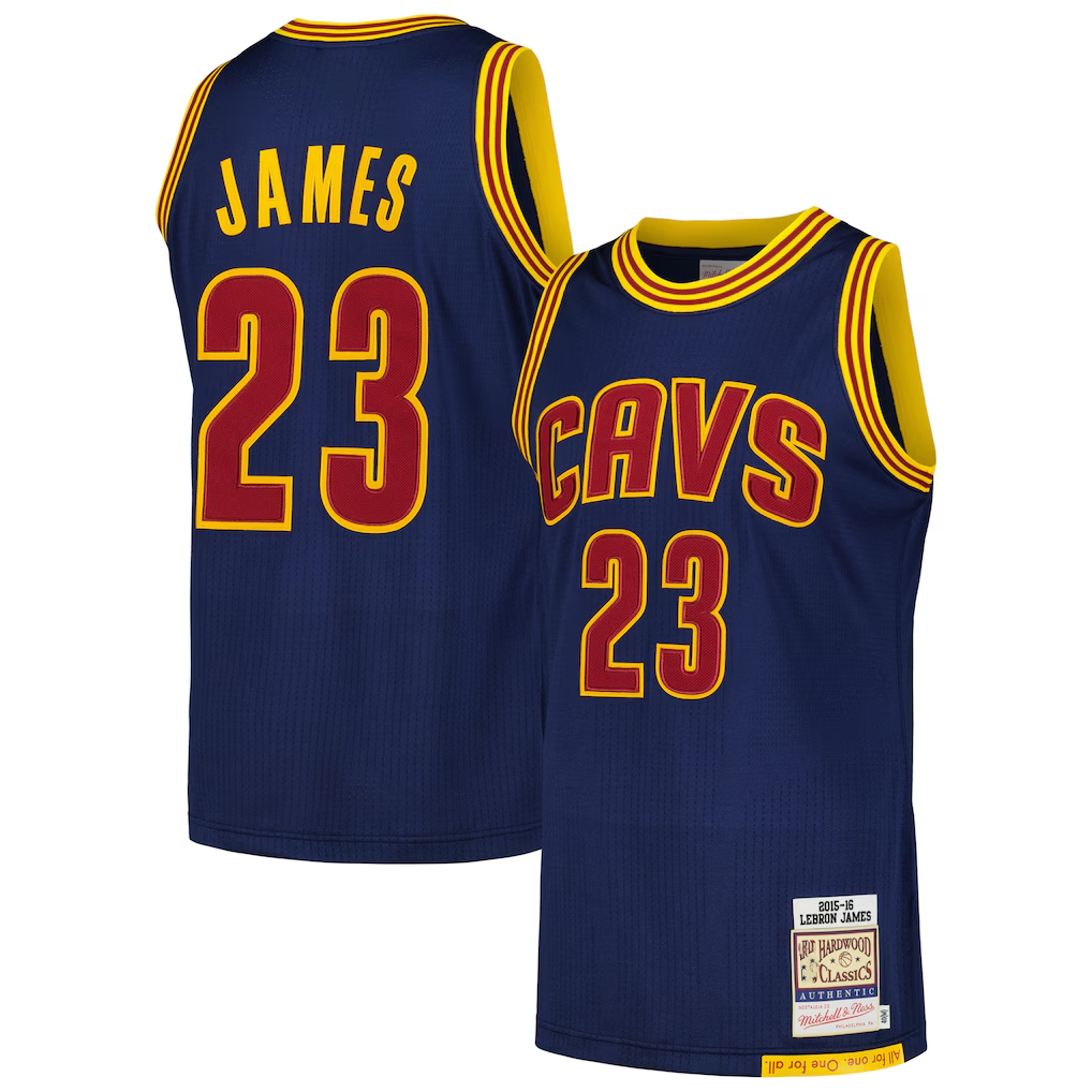 Johmsee C.Cavaliers #23 LeBron James Mitchell & Ness Navy 201516 Hardwood Classics Authentic Jerseys