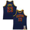 Johmsee C.Cavaliers #23 LeBron James Mitchell & Ness Navy Big & Tall 201516 Swingman Jerseys