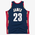 Johmsee C.Cavaliers #23 LeBron James Mitchell & Ness Navy Hardwood Classics Swingman Jerseys
