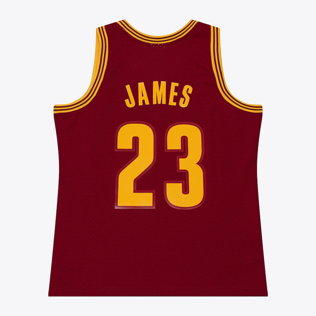 Johmsee C.Cavaliers #23 LeBron James Mitchell & Ness Wine 2015-16 Swingman Jerseys