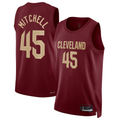 Johmsee C.Cavaliers #45 Donovan Mitchell Wine Swingman Jerseys - Icon Edition