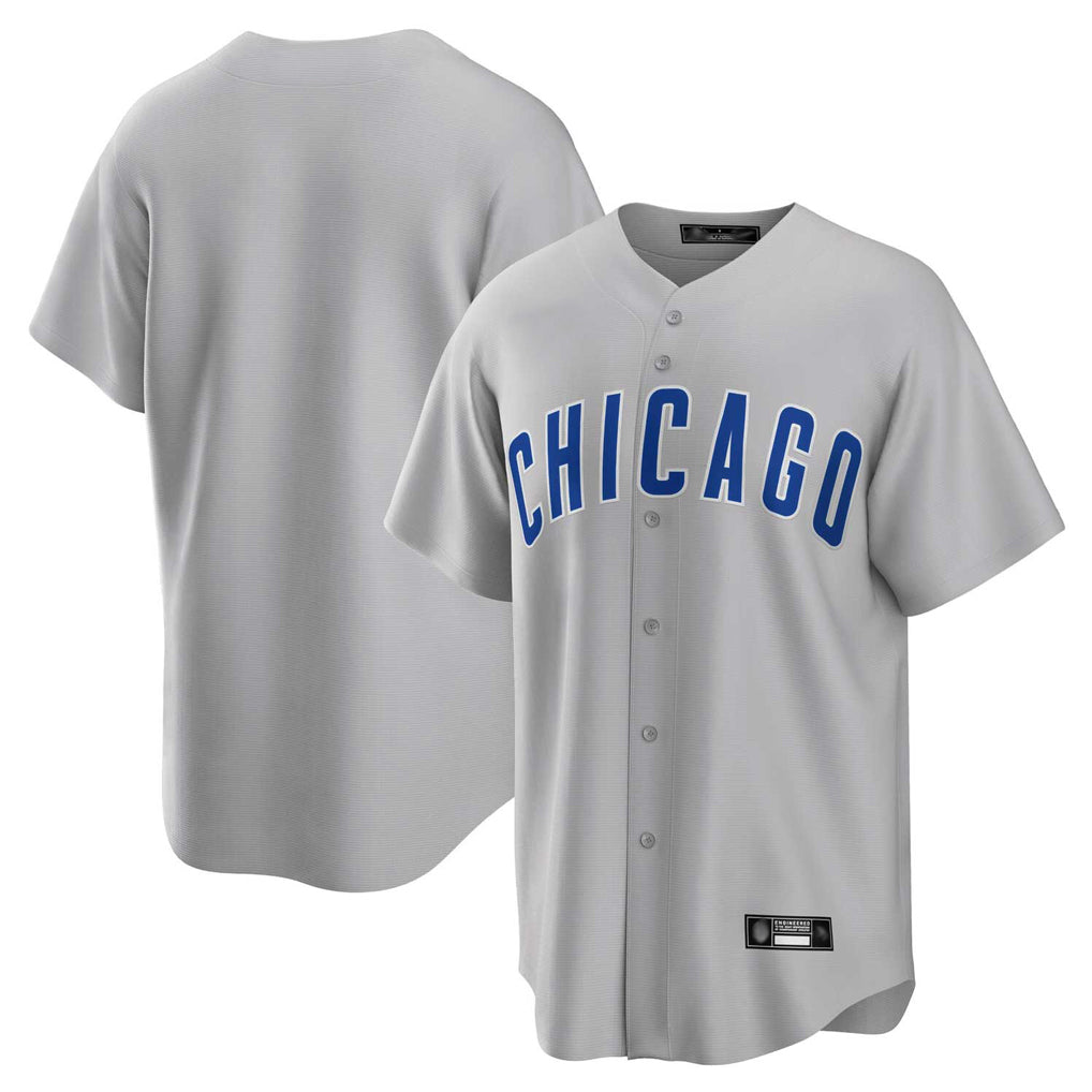 Johmsee C.Cubs Gray Home Game Blank Player Stitched Jerseys