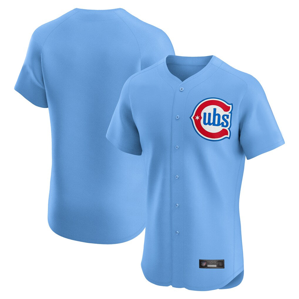 Johmsee C.Cubs Light Blue Limited Elite Home Game Blank Player Stitched Jerseys
