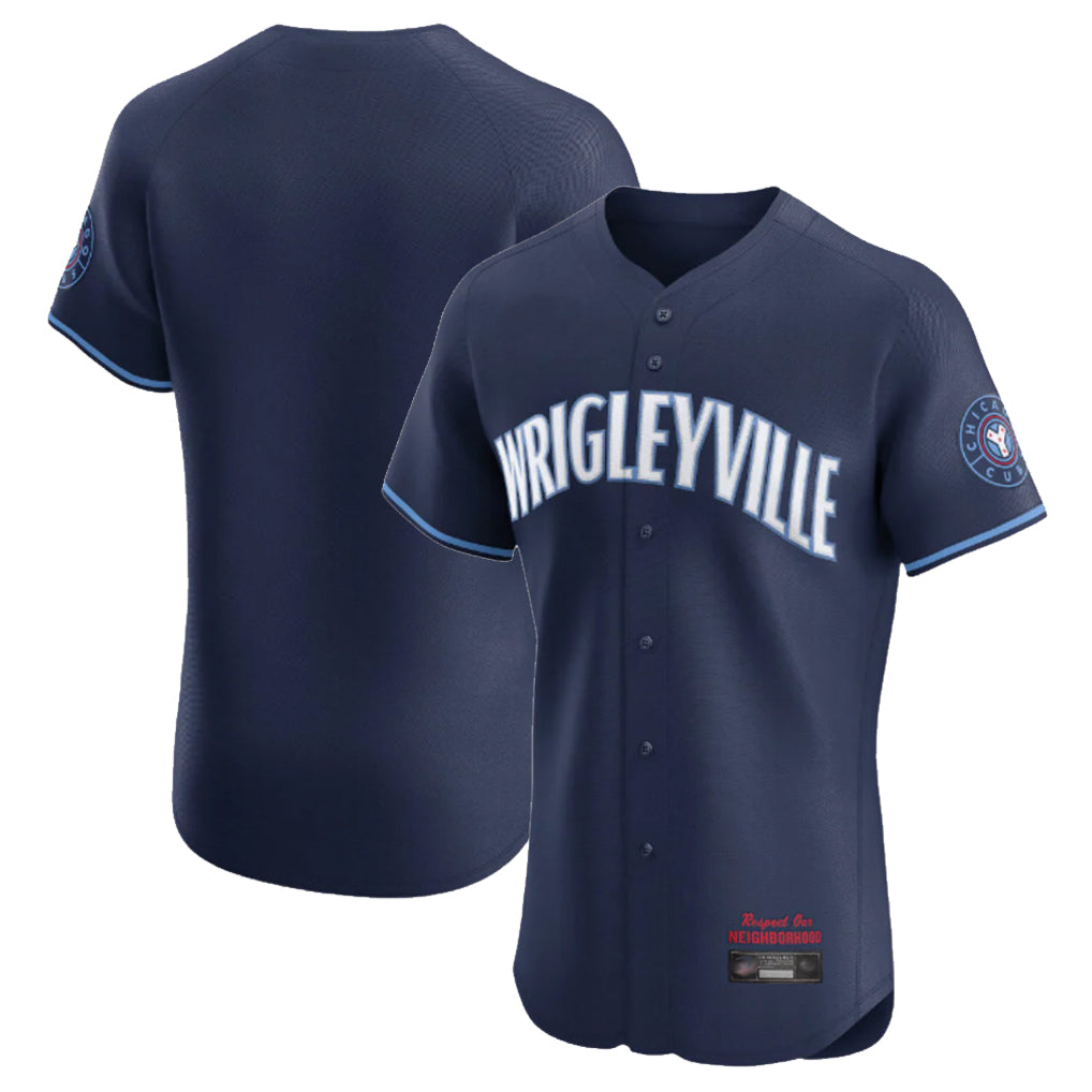 Johmsee C.Cubs Navy City Connect Limited Elite Home Game Blank Player Stitched Jerseys