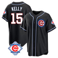 Johmsee C.Cubs #15 Carson Kelly Player Black Fashion Out 150th Anniversary Game Stitched Jerseys
