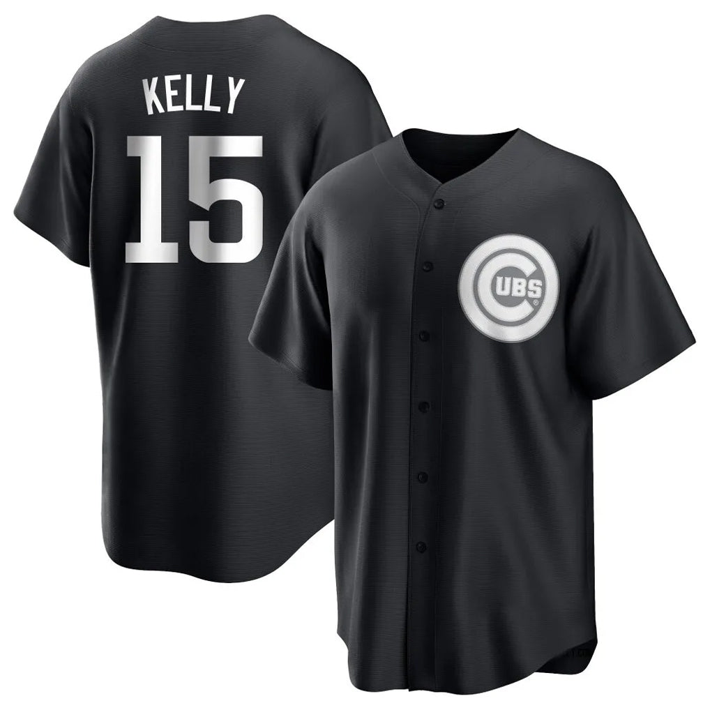 Johmsee C.Cubs #15 Carson Kelly Player Black Game Stitched Jerseys