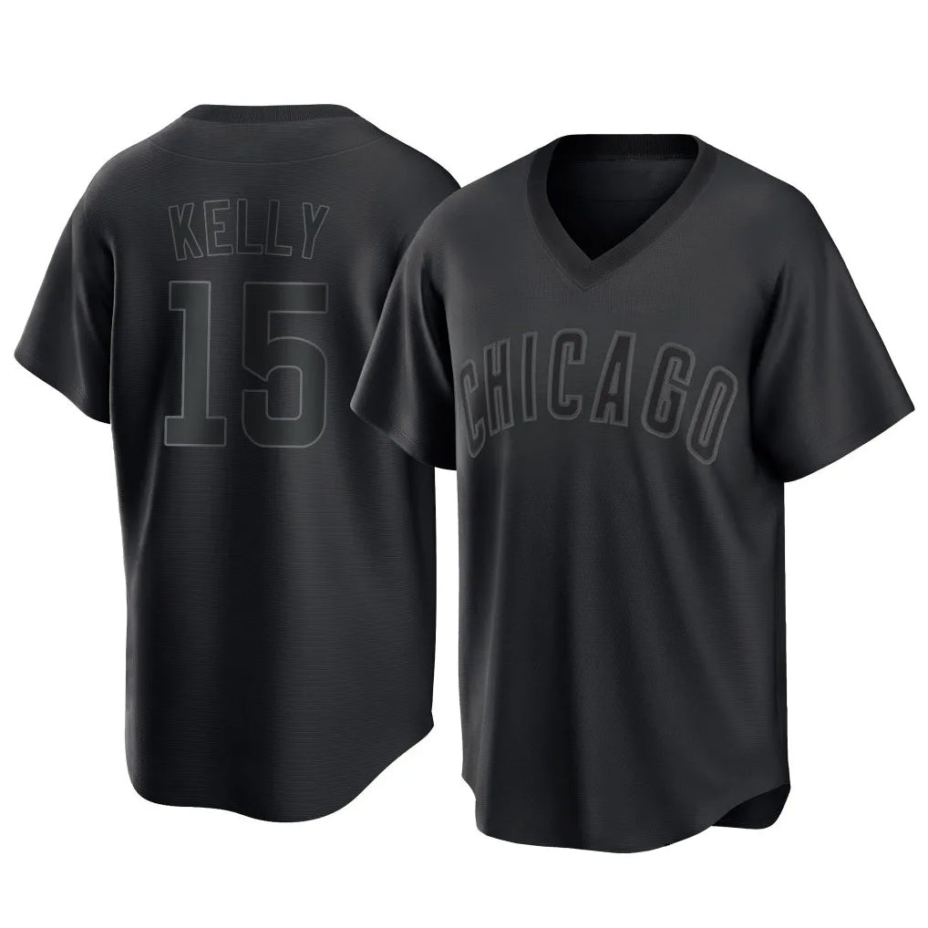 Johmsee C.Cubs #15 Carson Kelly Player Black T-shirt Home Game Stitched Jerseys