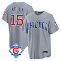 Johmsee C.Cubs #15 Carson Kelly Player Gray 150th Anniversary Home Game Stitched Jerseys