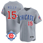 Johmsee C.Cubs #15 Carson Kelly Player Gray Road 150th Anniversary Limited Home Stitched Jerseys