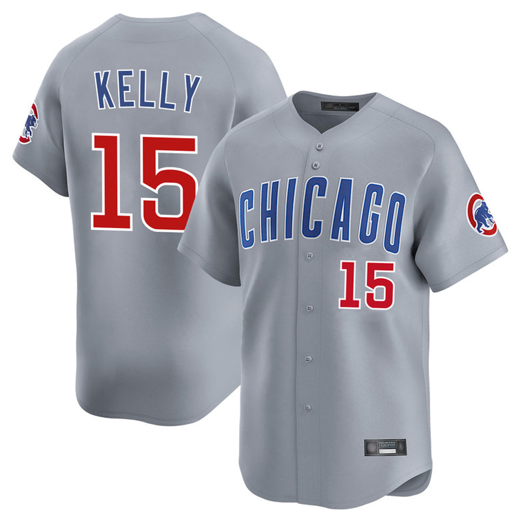 Johmsee C.Cubs #15 Carson Kelly Player Gray Road Limited Home Stitched Jerseys