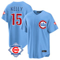 Johmsee C.Cubs #15 Carson Kelly Player Light Blue 150th Anniversary Home Game Stitched Jerseys