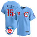 Johmsee C.Cubs #15 Carson Kelly Player Light Blue 150th Anniversary Limited Home Stitched Jerseys