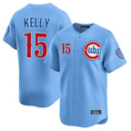 Johmsee C.Cubs #15 Carson Kelly Player Light Blue Limited Home Stitched Jerseys