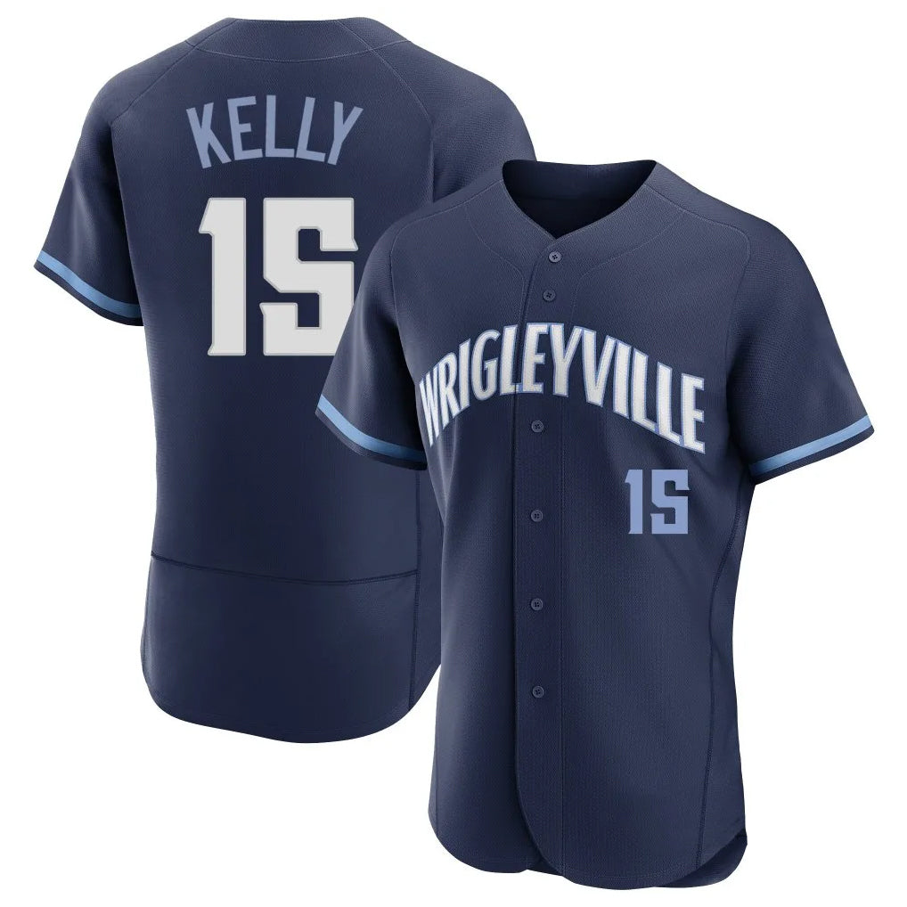 Johmsee C.Cubs #15 Carson Kelly Player Navy City Connect Limited Elite Home Stitched Jerseys