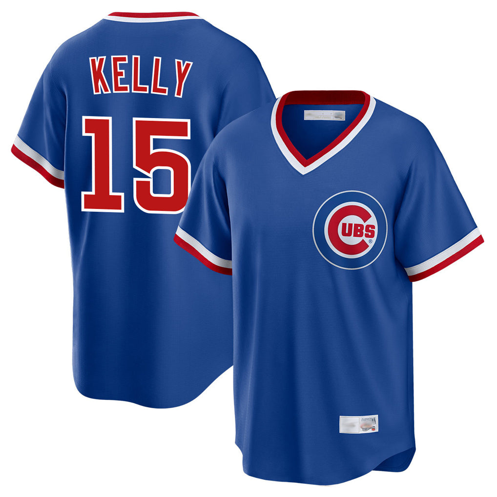 Johmsee C.Cubs #15 Carson Kelly Player Royal T-shirt Cooperstown Collection Limited Stitched Jerseys