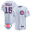 Johmsee C.Cubs #15 Carson Kelly Player White 150th Anniversary Home Game Stitched Jerseys