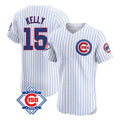 Johmsee C.Cubs #15 Carson Kelly Player White 150th Anniversary Limited Elite Home Game Stitched Jerseys