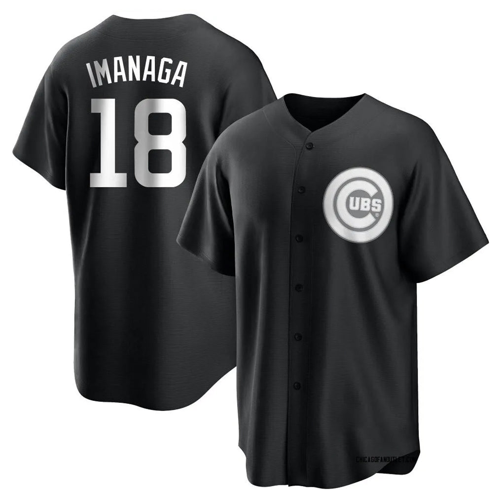 Johmsee C.Cubs #18 Shota Imanaga Player Black Game Stitched Jerseys