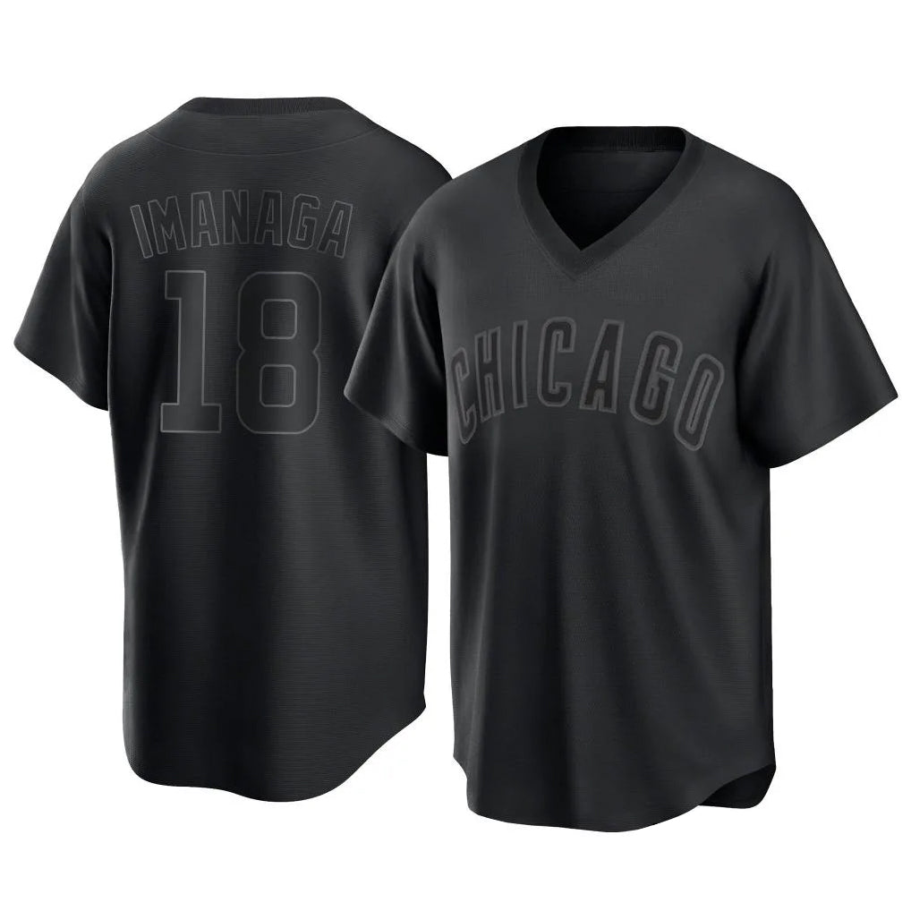 Johmsee C.Cubs #18 Shota Imanaga Player Black T-shirt Home Game Stitched Jerseys