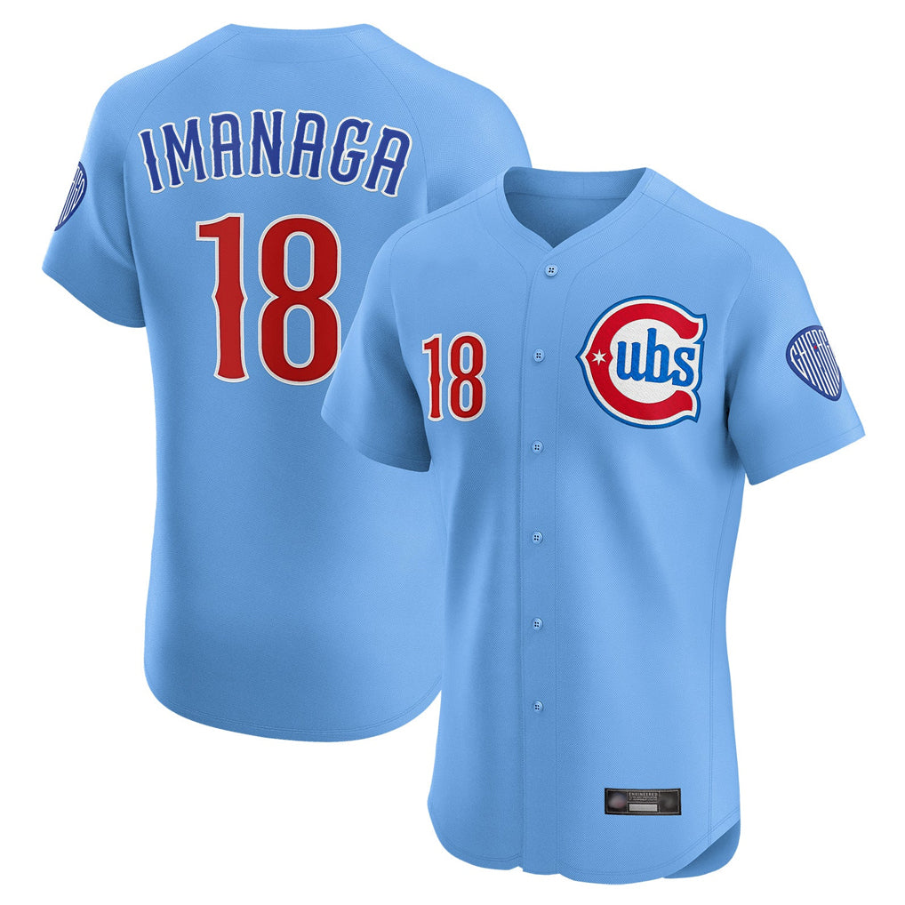 Johmsee C.Cubs #18 Shota Imanaga Player Light Blue Limited Elite Home Stitched Jerseys