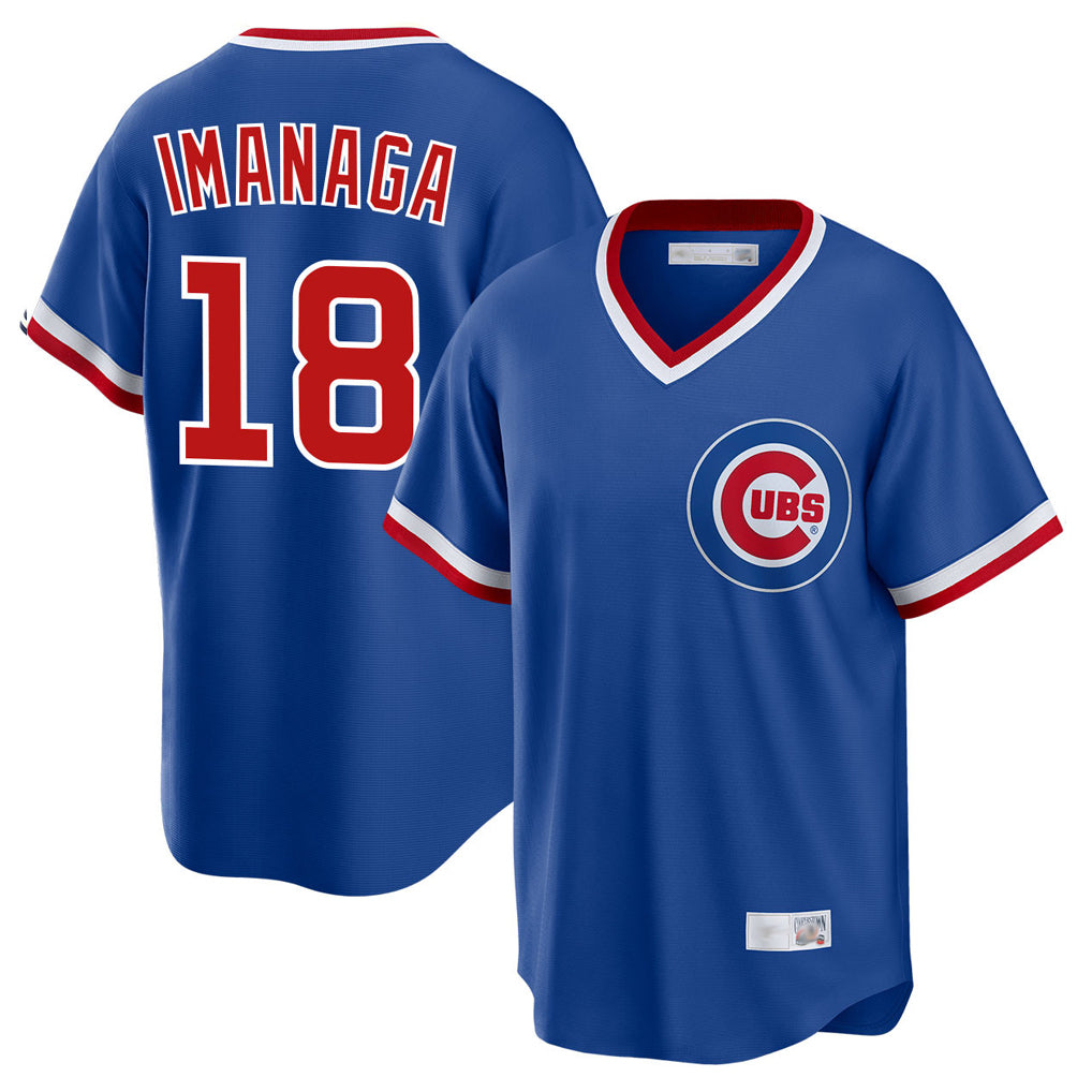 Johmsee C.Cubs #18 Shota Imanaga Player Royal T-shirt Cooperstown Collection Limited Stitched Jerseys