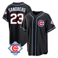 Johmsee C.Cubs #23 Ryne Sandberg Player Black Fashion Out 150th Anniversary Game Stitched Jerseys