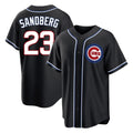 Johmsee C.Cubs #23 Ryne Sandberg Player Black Fashion Out Game Stitched Jerseys